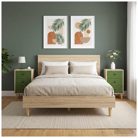 Armadio da Notte GELEEN 2 pz Rovere Sonoma 36 x 33 x 60 cm - Foto 2
