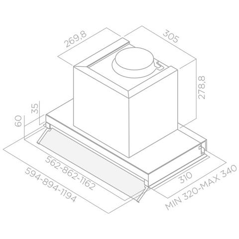 Cappa Aspirante Incasso Elica Hidden 2.0 90 Cm - Acciaio Inox Con Connessione Smart - Modello IX/A/90 - Foto 2
