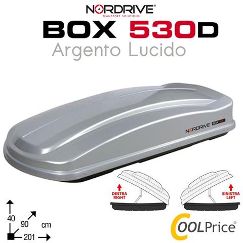 Box Tetto Baule Portatutto 530l Doppia Apertura Argento Lucido Abs - Foto 1