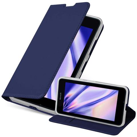 Custodia Compatibile Con Nokia Lumia 640 In Classy Blu Scuro - Coperchio Protettiva Con Chiusura Magnetica, Funzione Stand E Tasca Per Le Carte - Foto 2