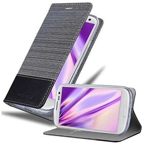 Custodia Compatibile Con Samsung Galaxy S3 / S3 Neo In Grigio Nero - Coperchio Protettiva Con Chiusura Magnetica, Funzione Stand E Tasca Per Le Carte - Foto 1