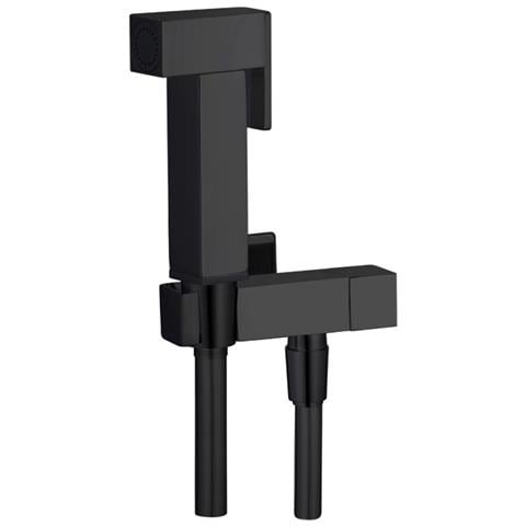 Kit Idroscopino Nero Quadro Doccetta Per Wc Portatile Shut-off Monogetto Con Leva - Foto 1