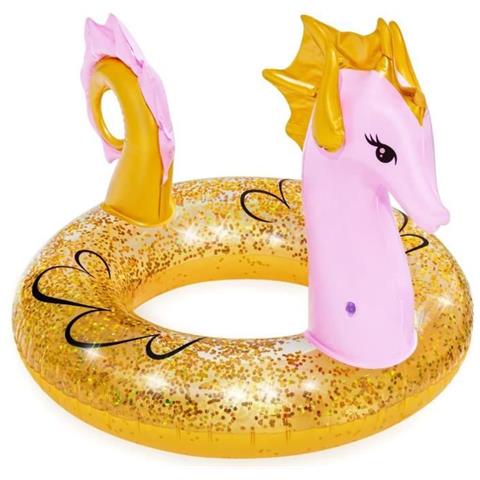 Galleggiante Gonfiabile Cavalluccio Marino Con Paillettes, 115 X 104 Cm, A Partire Da 10 Anni - Foto 1