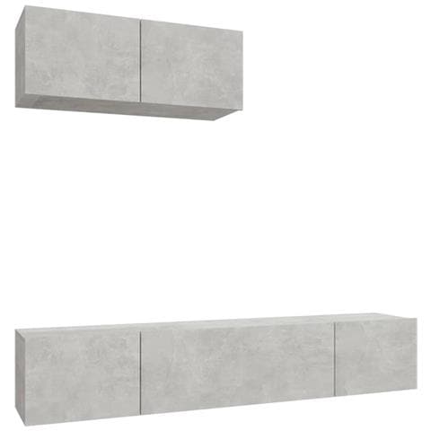Set di Mobili Porta TV 3 pz Grigio Cemento in Legno Multistrato - Foto 1