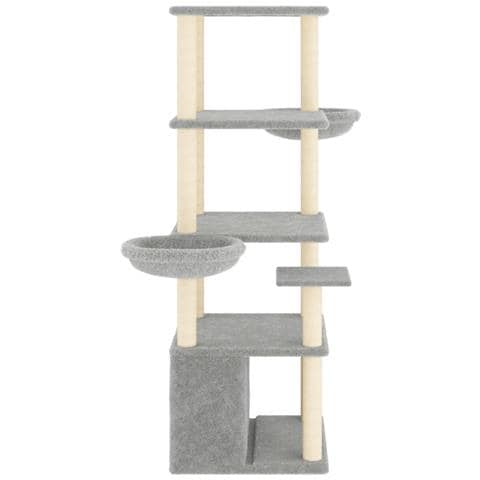 Albero Per Gatti Con Tiragraffi In Sisal Grigio Chiaro 147 Cm - Foto 2
