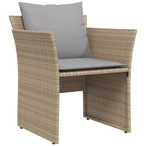 Sedia Da Giardino Con Poggiapiedi In Polyrattan Beige - Foto 2