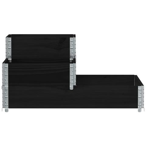 Fioriera Rialzata a 3 Livelli Nera 120x80 cm Legno di Pino - Foto 3