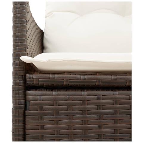 Sedie Reclinabili Giardino 2pz Con Cuscini Marrone Polyrattan - Foto 8