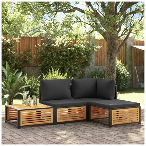 Sgabello Da Giardino Con Cuscini 68x68x30 Cm Massello Acacia - Foto 3