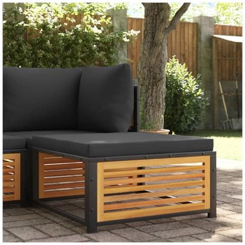 Sgabello Da Giardino Con Cuscini 68x68x30 Cm Massello Acacia - Foto 1