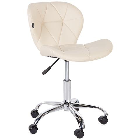 Sedia Da Scrivania Valetta Pelle Sintetica Beige - Foto 2