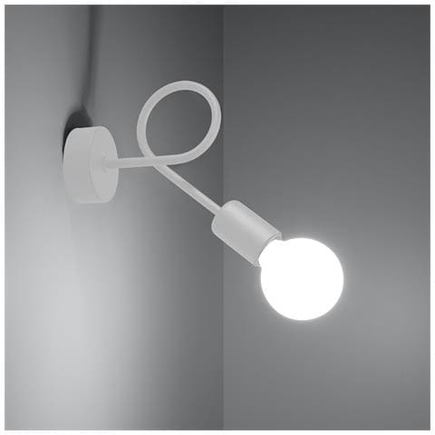 Lampada Da Parete Loop Bianco Sl. 1430 - Industriale Lampade Da Parete Bianco 20x25x8 Cm - Foto 8