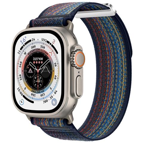 Cinturino Sport Loop In Nylon Intrecciato Per Apple Watch Blue+orange S - Foto 4