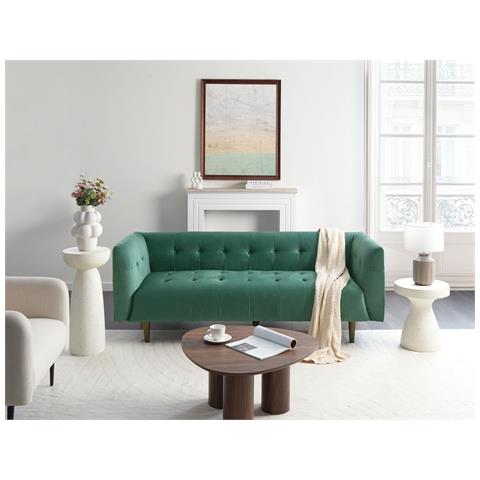 Divano 3 Posti Byske Tessuto Verde - Foto 1