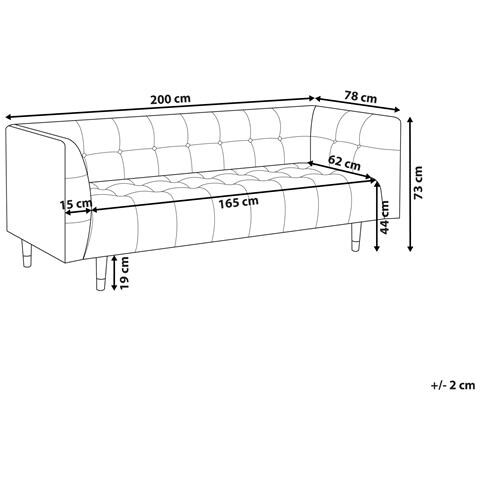 Divano 3 Posti Byske Tessuto Verde - Foto 6