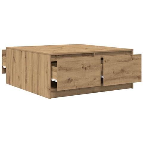 Tavolino Salotto con Cassetti Rovere Artigianale 100x100x40 cm - Foto 9