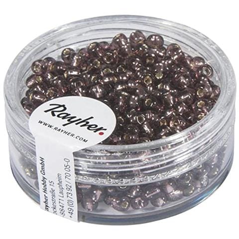 16 Grammi - Perline In Vetro Rotonde Con Foro Argentato Ø2,6mm - Colore Lilla - Foto 1
