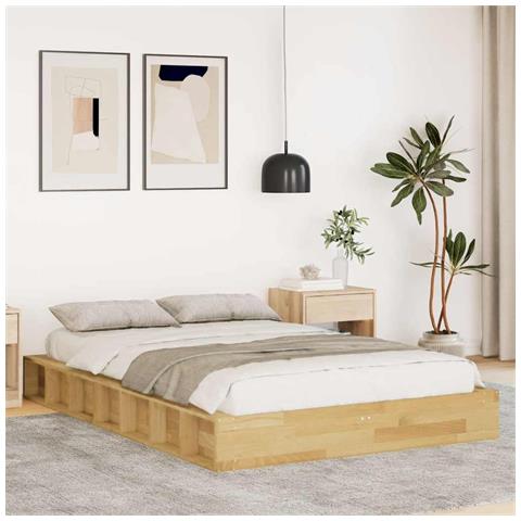 Struttura Letto Senza Materasso 120x190 Cm In Legno Di Rovere - Foto 1