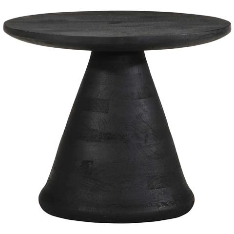 Tavolino Da Salotto Nero 50x40 Cm In Legno Massello Di Mango - Foto 2