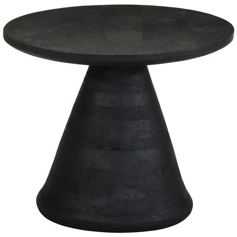 Tavolino Da Salotto Nero 50x40 Cm In Legno Massello Di Mango - Foto 3