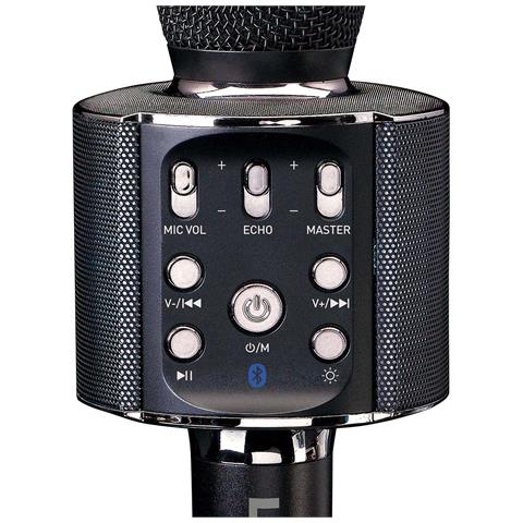 Microfono Karaoke Bluetooth Con Altoparlante Ed Effetti Di Illuminazione Musicale, Nero - Foto 2
