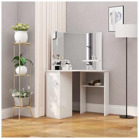 Lusso Casadino -  Toeletta Tavolino Da Trucco Ad Angolo Bianco - Foto 8