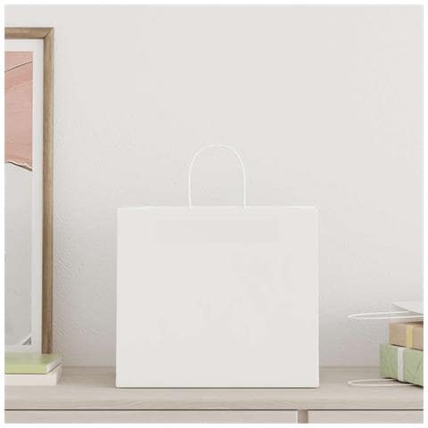 Sacchetti di Carta 250 pz con Manici Bianchi 32x22x28 cm - Foto 2