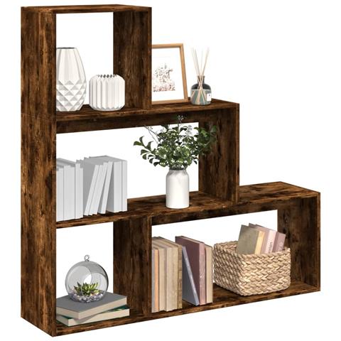 Libreria Divisoria 3Ripiani Rovere Fumo 123x29x123cm Truciolato - Foto 2