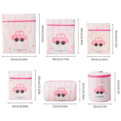 Set Di 6 Sacchetti Per Lavatrice: Mini, Piccoli, Medi, Grandi, Cilindrici E Per Reggiseni Pink - Foto 1