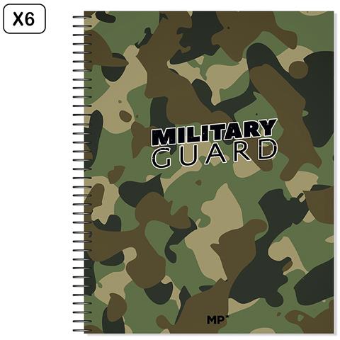 Pack 6 Unita' Quaderno Extradura A4 120 Pagine Quadro Design Military Guard - Foto 1