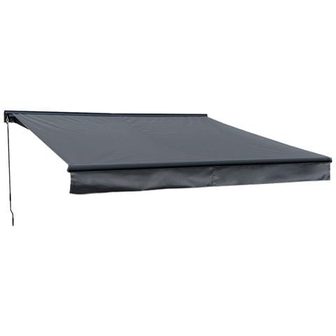 Tenda Saule 3,5 × 3 M Con Semicupio - Tessuto Antracite E Struttura Grigia - Foto 1