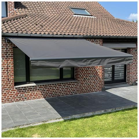 Tenda Saule 3,5 × 3 M Con Semicupio - Tessuto Antracite E Struttura Grigia - Foto 5
