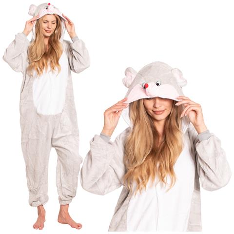 Pigiama Da Donna Tuta Kigurumi Onesie Costume Topolino Mouse 165-175 Cm L - Foto 1