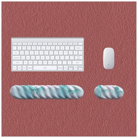 Combo Ergonomico Poggiapolsi Tastiera E Mouse Pad Per Sollievo Affaticamento Mani In Ufficio Multicolor - Foto 2