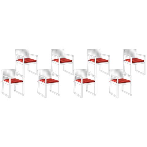 Set Di 8 Cuscini Per Sedie Sassari Premium 46 X 46 Cm Rosso - Foto 7