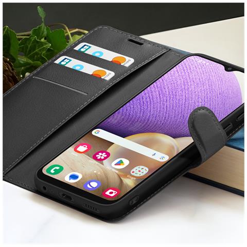 Custodia A Portafoglio Per Galaxy A32 4g Con Supporto E Linguetta Magnetica, Nero - Foto 2
