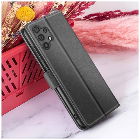Custodia A Portafoglio Per Galaxy A32 4g Con Supporto E Linguetta Magnetica, Nero - Foto 5