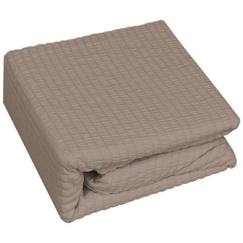 Copripiumino Sacco Piumone Goffrato In Microfibra Tinta Unita Seer Sucker Matrimoniale Tortora - Foto 2