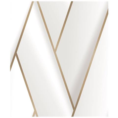 Carta da Parati Geometric Bianco e Oro - Foto 1
