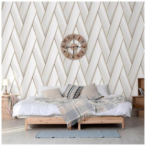 Carta da Parati Geometric Bianco e Oro - Foto 2