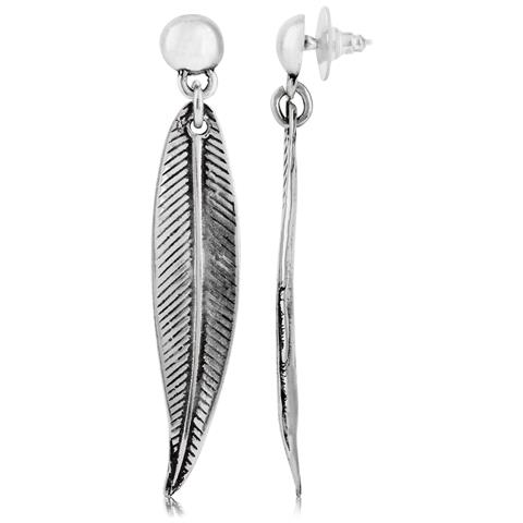 Lungo Ciondolo A Foglia D'argento - Foto 1