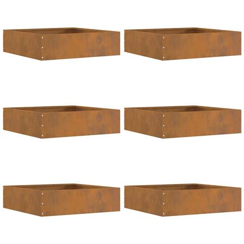 Bordura per Prato 6 pcs Ruggine 50 x 50 x 13 cm - Foto 1