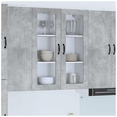 Pensile cucina con lo scaffale Grigio cemento 80 x 31 x 100 cm - Foto 2