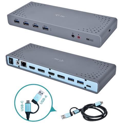 CADUAL4KDOCKUK replicatore di porte e docking station per laptop Cablato USB 3.2 Gen 1 (3.1 Gen 1) Type-C Nero, Turchese - Foto 1