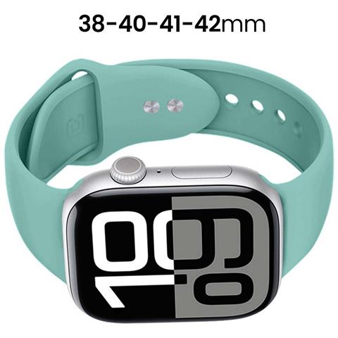 Bracciale Per Apple Watch 38 / 40 / 41 / 42mm In Silicone Liquido, Turchese - Foto 2