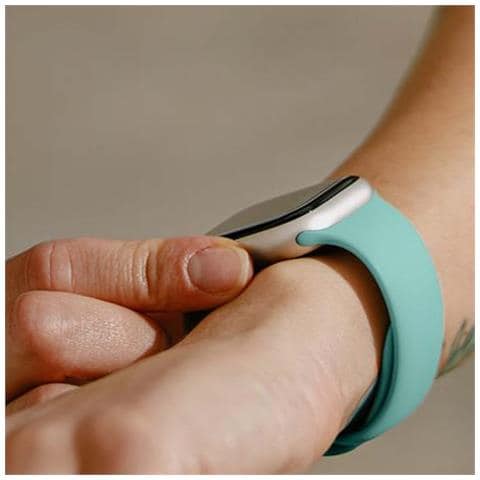 Bracciale Per Apple Watch 38 / 40 / 41 / 42mm In Silicone Liquido, Turchese - Foto 4