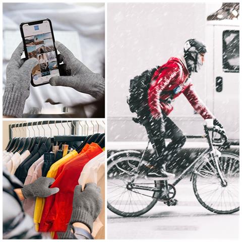 Guanti Caldi In Maglia - Compatibili Con Touchscreen, Misto Lana Antiscivolo Blue - Foto 6