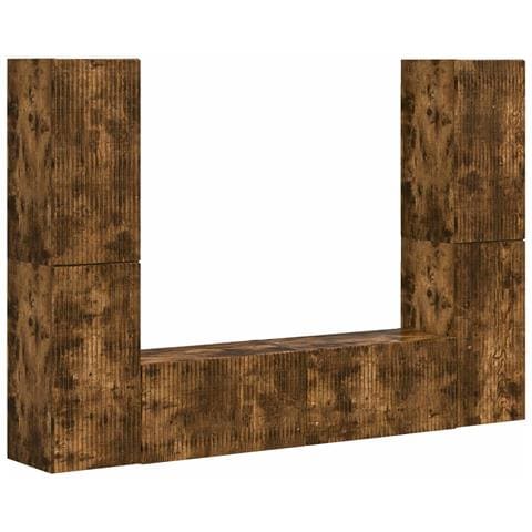 Set mobile TV 6 pcs Rovere fumé Legno multistrato - Foto 1