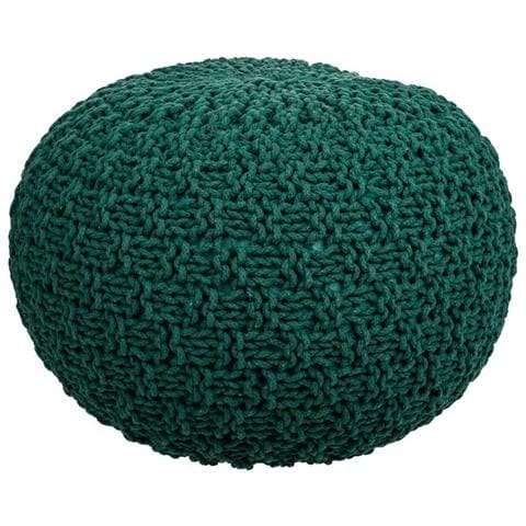 Puf In Cotone Intrecciato Verde 45x45x30h - Foto 1