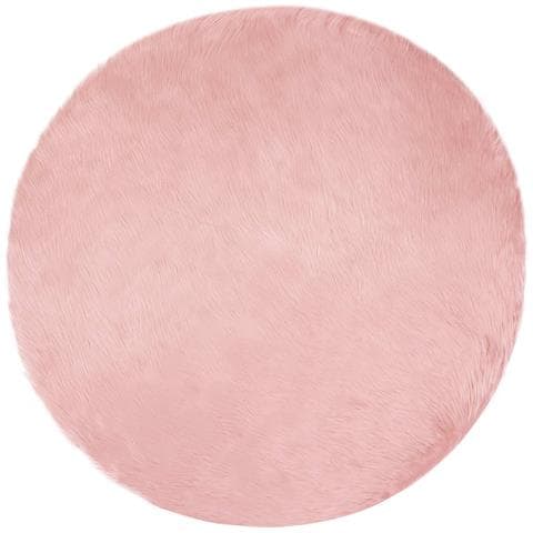 Tappeto Pecora Tafalla Rosa Ø 100 cm Poliestere - Foto 1